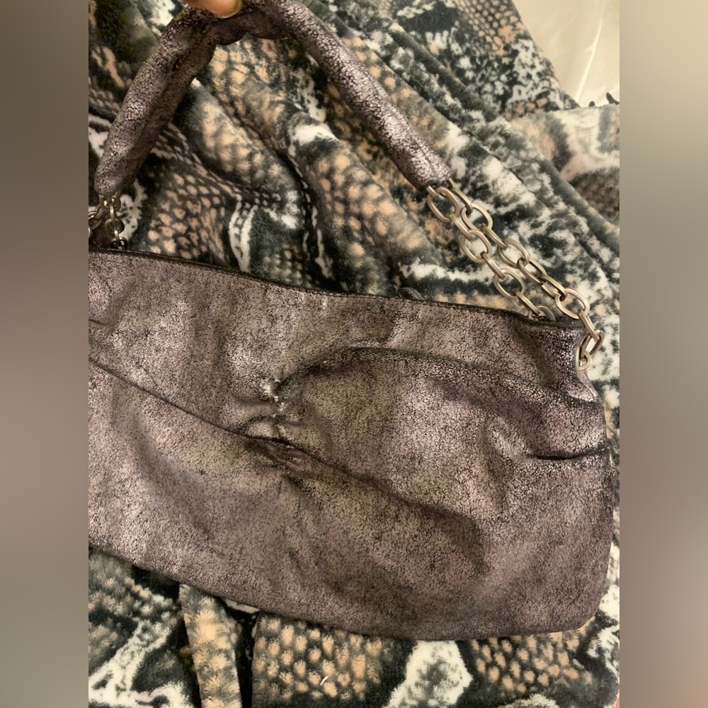 Edgy handbag dark silver